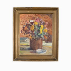 Sigurd Swane, Oil on Canvas, Arrangement with Flowers