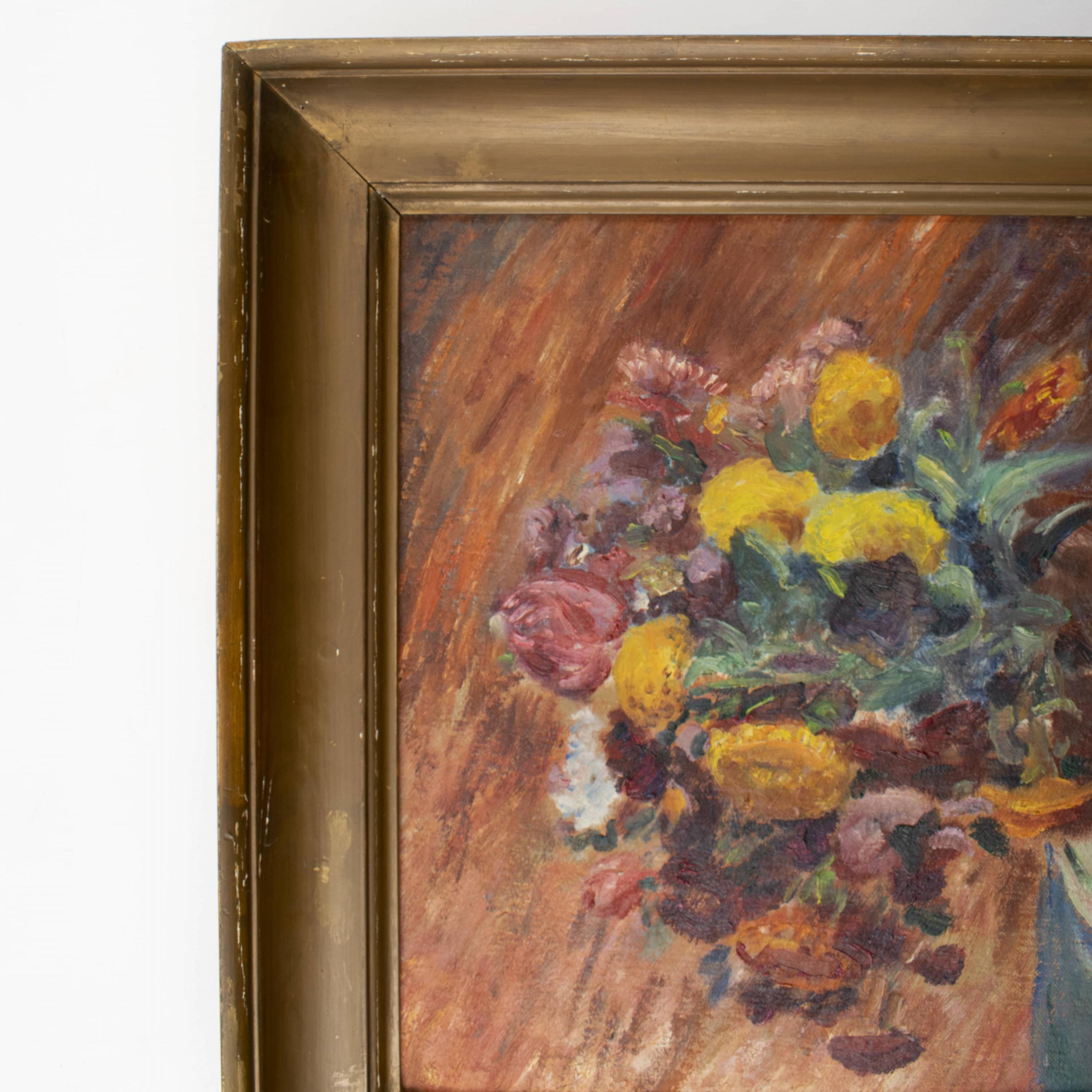 Modern Sigurd Swane, Oil on Canvas, Arrangement with Flowers For Sale