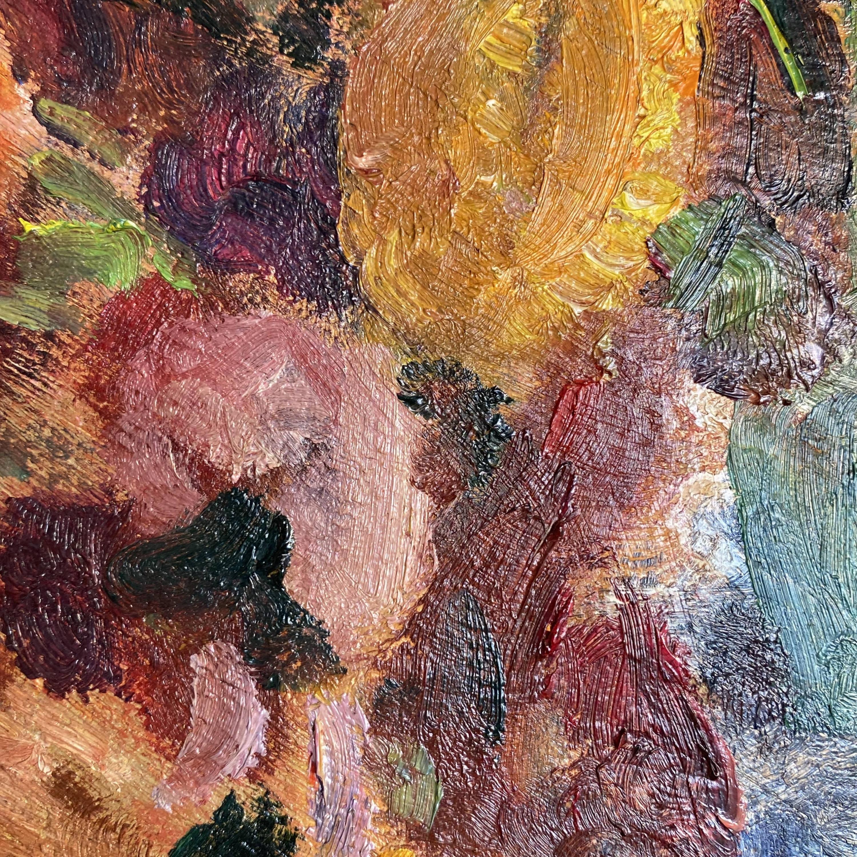 Danish Sigurd Swane, Oil on Canvas, Arrangement with Flowers