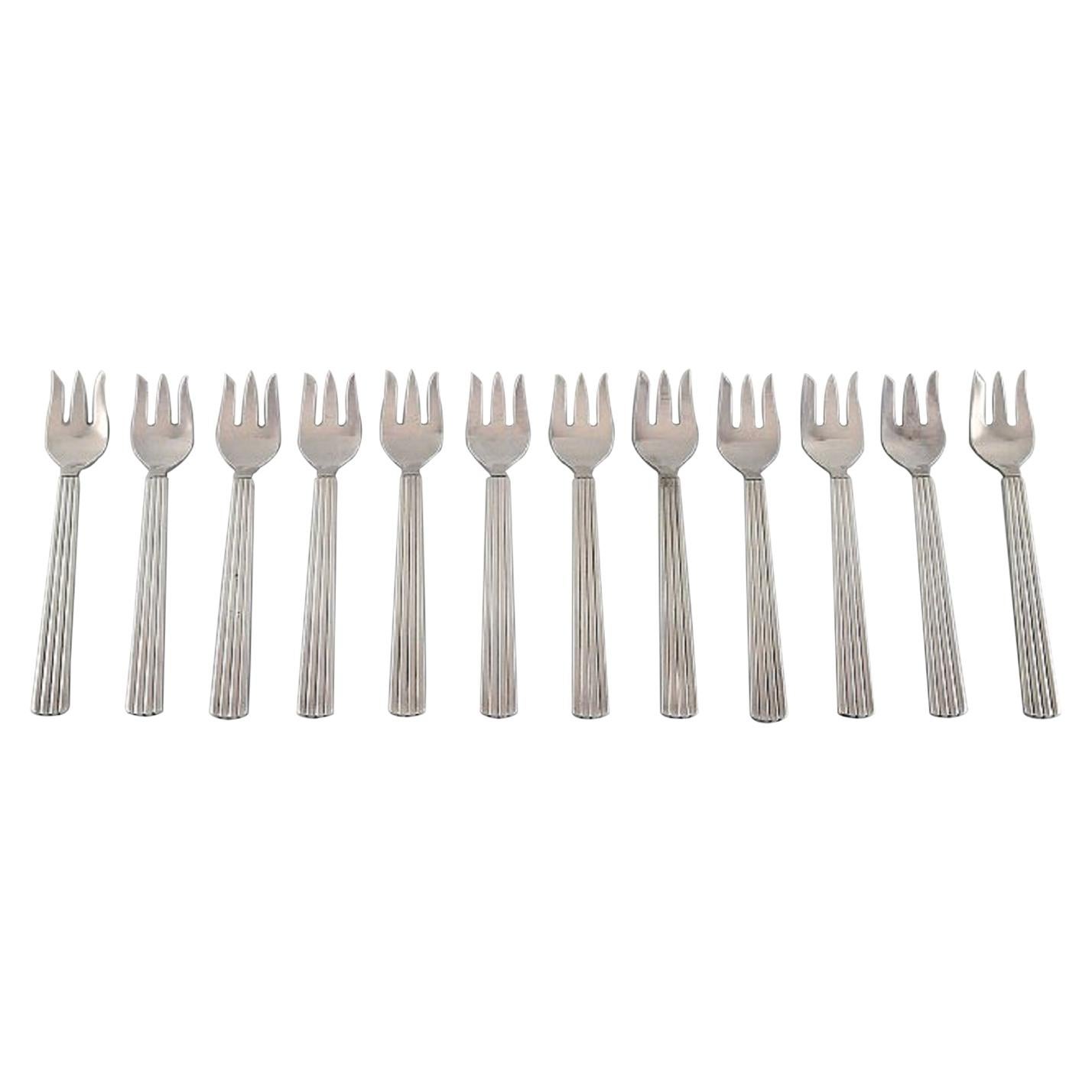 Sigvard Bernadotte for Georg Jensen, Twelve Bernadotte Cake Forks