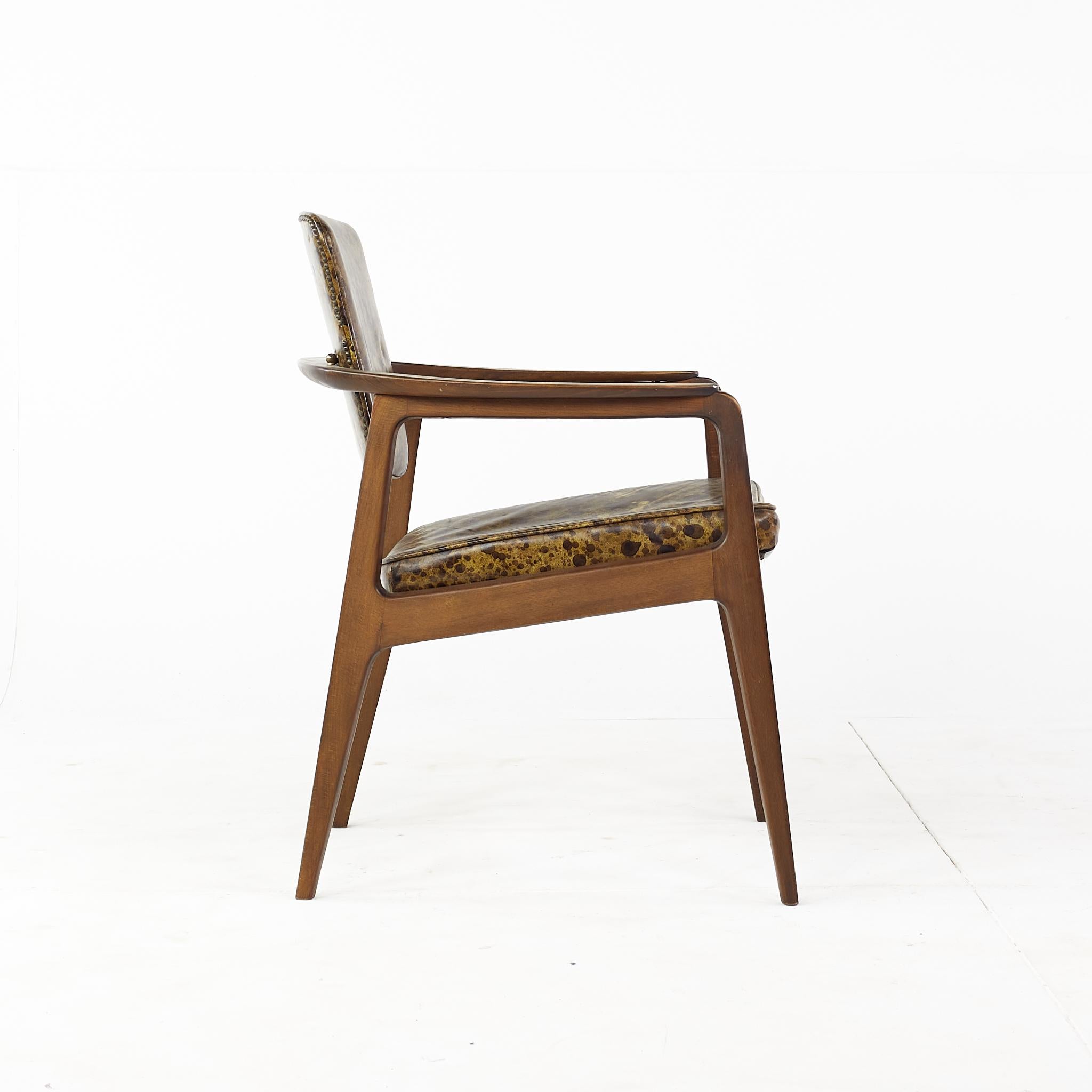 Upholstery Sigvard Bernadotte Prince of Sweden John Stuart MCM Teak Dining Chairs, Set 6 For Sale