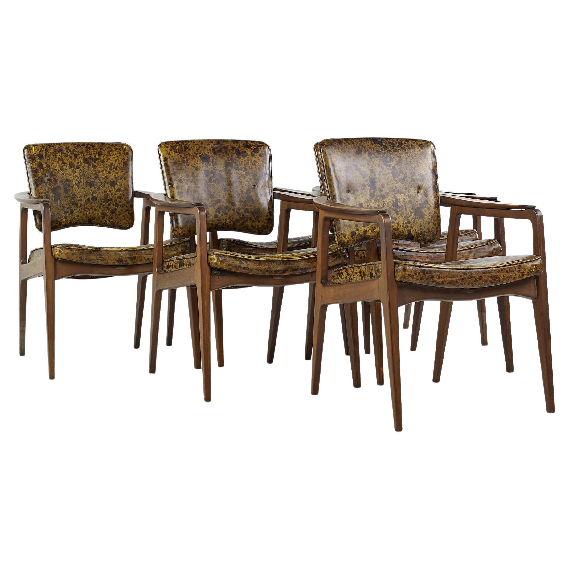 Sigvard Bernadotte Prince of Sweden John Stuart MCM Teak Dining Chairs, Set 6 For Sale