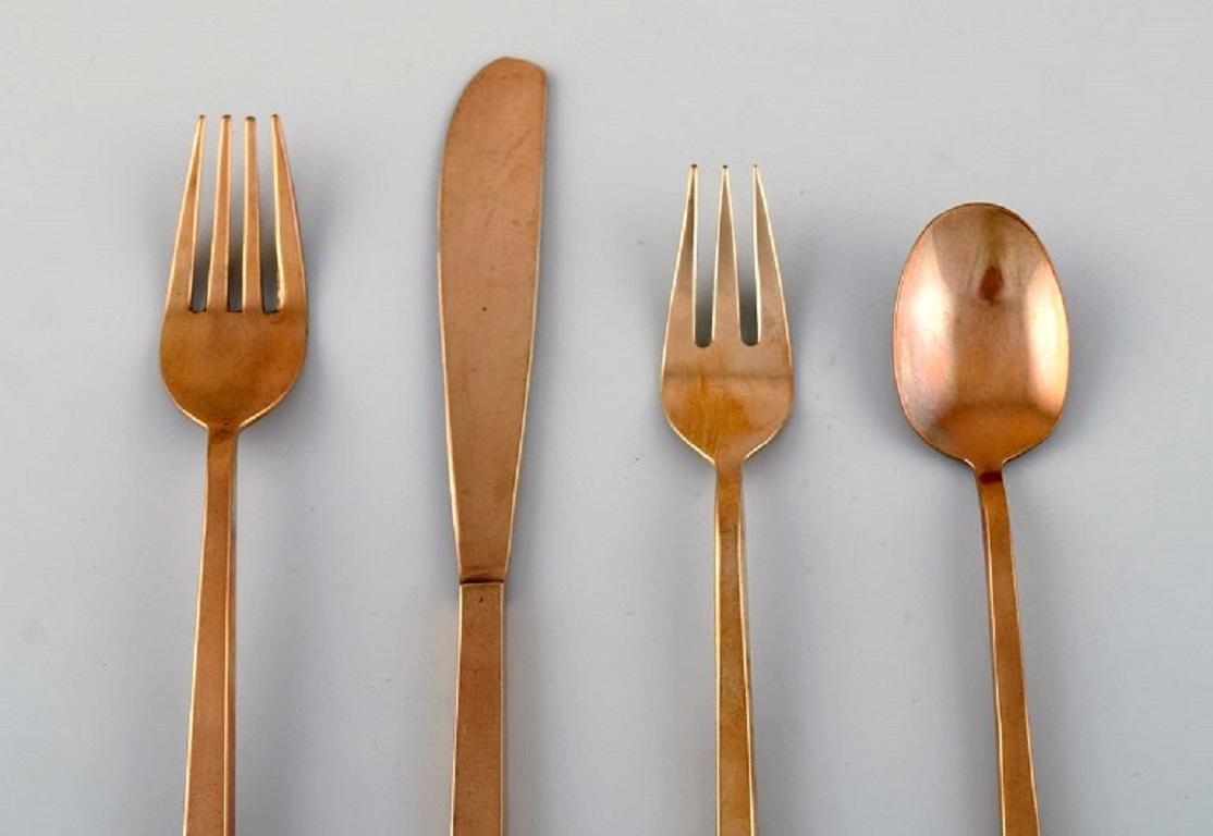 Sigvard Bernadotte 'Scanline' Brass Cutlery, Complete Dinner Service for 10 P. 1