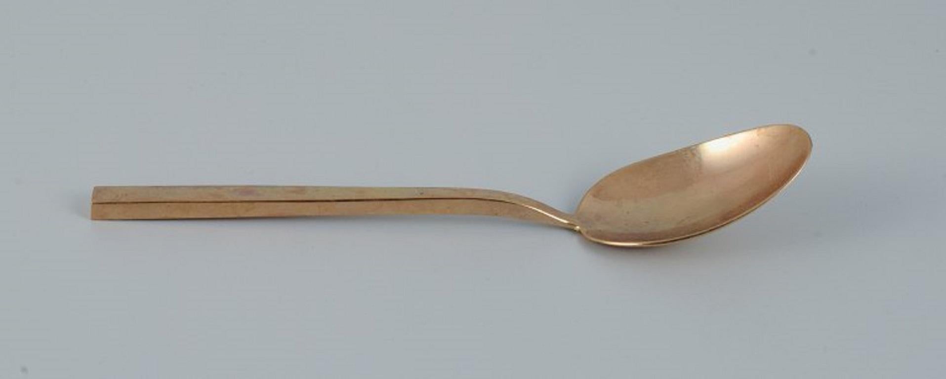 Danish Sigvard Bernadotte 'Scanline' Brass Cutlery, Complete Dinner Service for 12 P