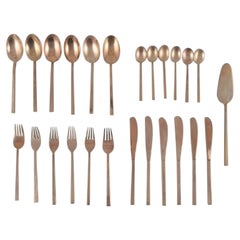 Sigvard Bernadotte 'Scanline' Brass Cutlery, Complete Dinner Service for 6 P