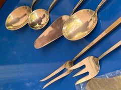 Posate in ottone di Sigvard Bernadotte "Scanline". Set da 12 persone. 145 pezzi