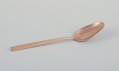 Sigvard Bernadotte "Scanline" brass flatware. Three-person dinner set. 15 pieces