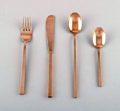 Sigvard Bernadotte 'Scanline' Cutlery in brass Complete for 8 Persons