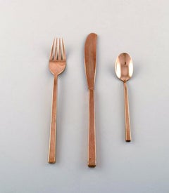 Sigvard Bernadotte 'Scanline' Cutlery in Brass Complete for 4 P