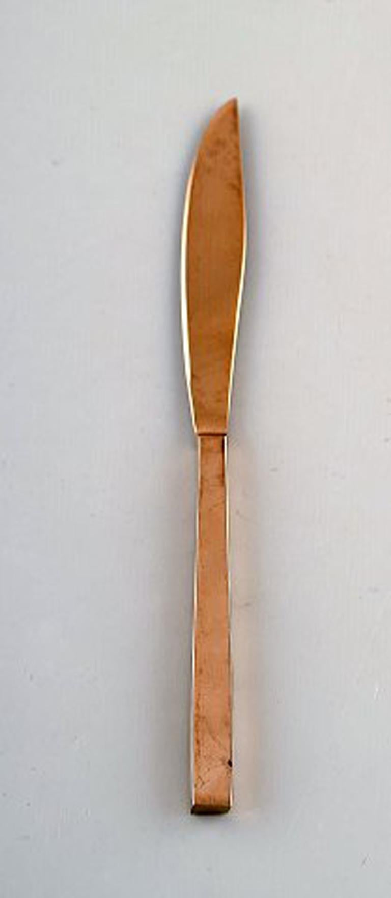 Scandinavian Modern Sigvard Bernadotte 'Scanline' Cutlery in Brass Complete for 4 P