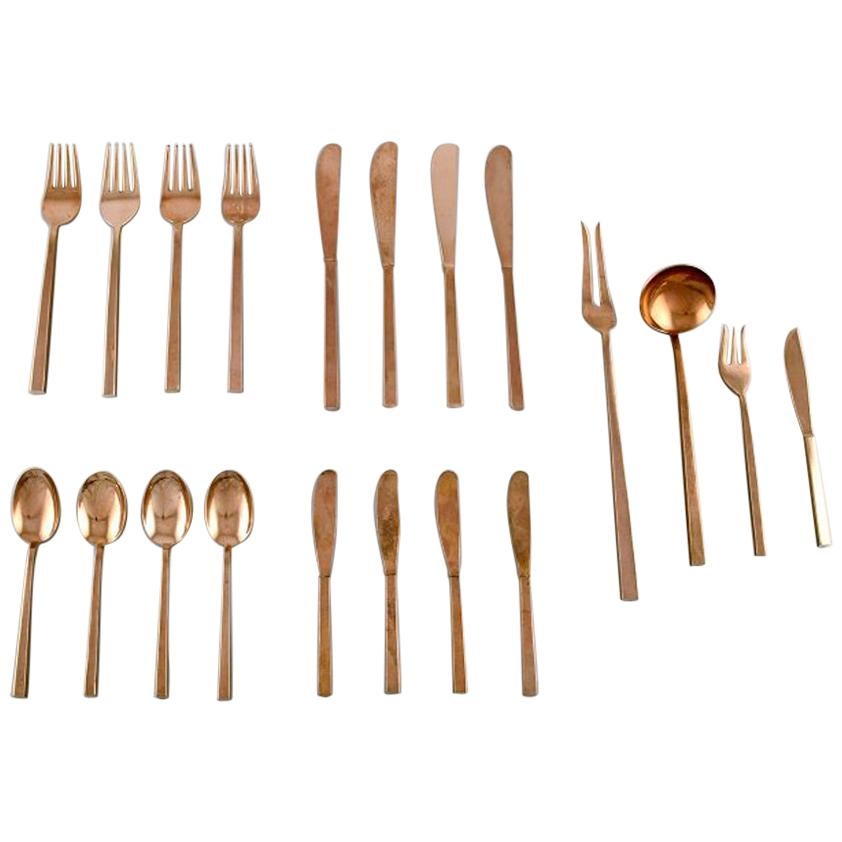 Sigvard Bernadotte 'Scanline' Cutlery in Brass Complete for 4 Persons