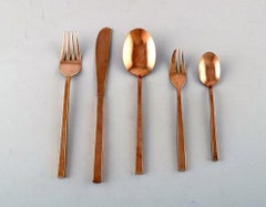 Sigvard Bernadotte 'Scanline' Cutlery in Brass Complete for Six People