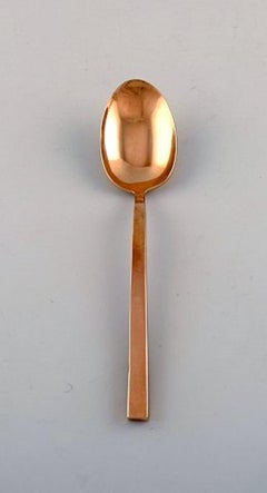 Sigvard Bernadotte 'Scanline' Cutlery in Brass, Set of Twelve Spoons