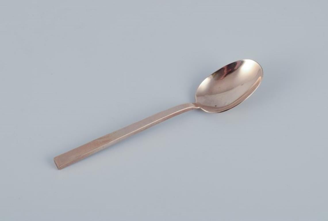 Brass Sigvard Bernadotte 'Scanline' cutlery set in brass. Complete lunch service.