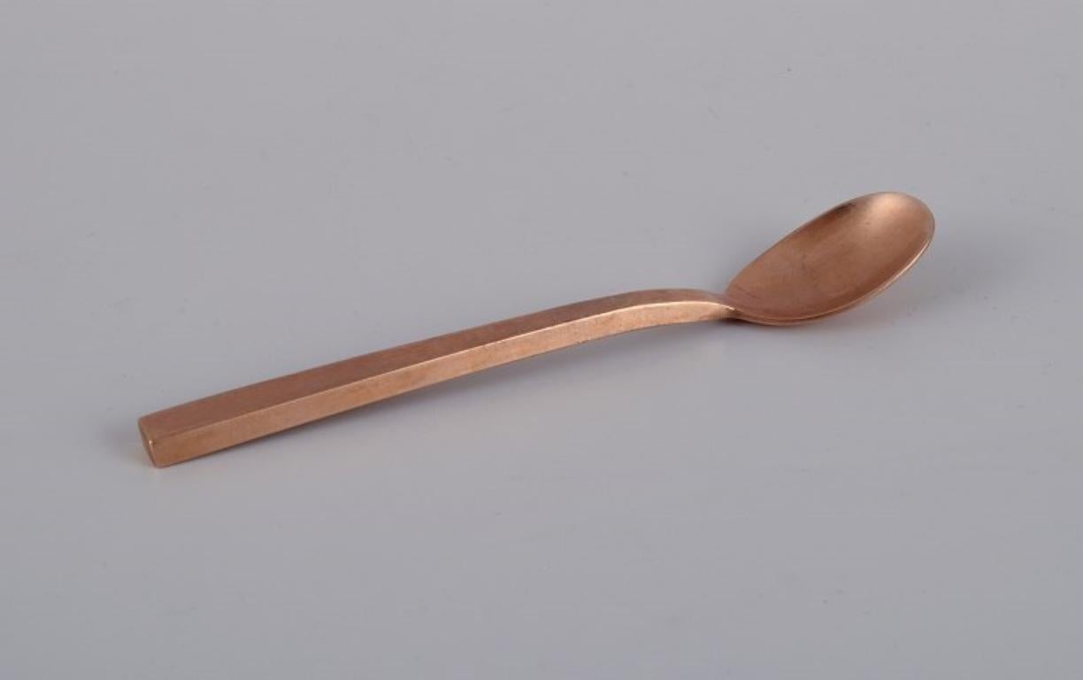 Scandinavian Modern Sigvard Bernadotte 'Scanline' cutlery set in brass. Ten spoons. 1960s/70s For Sale