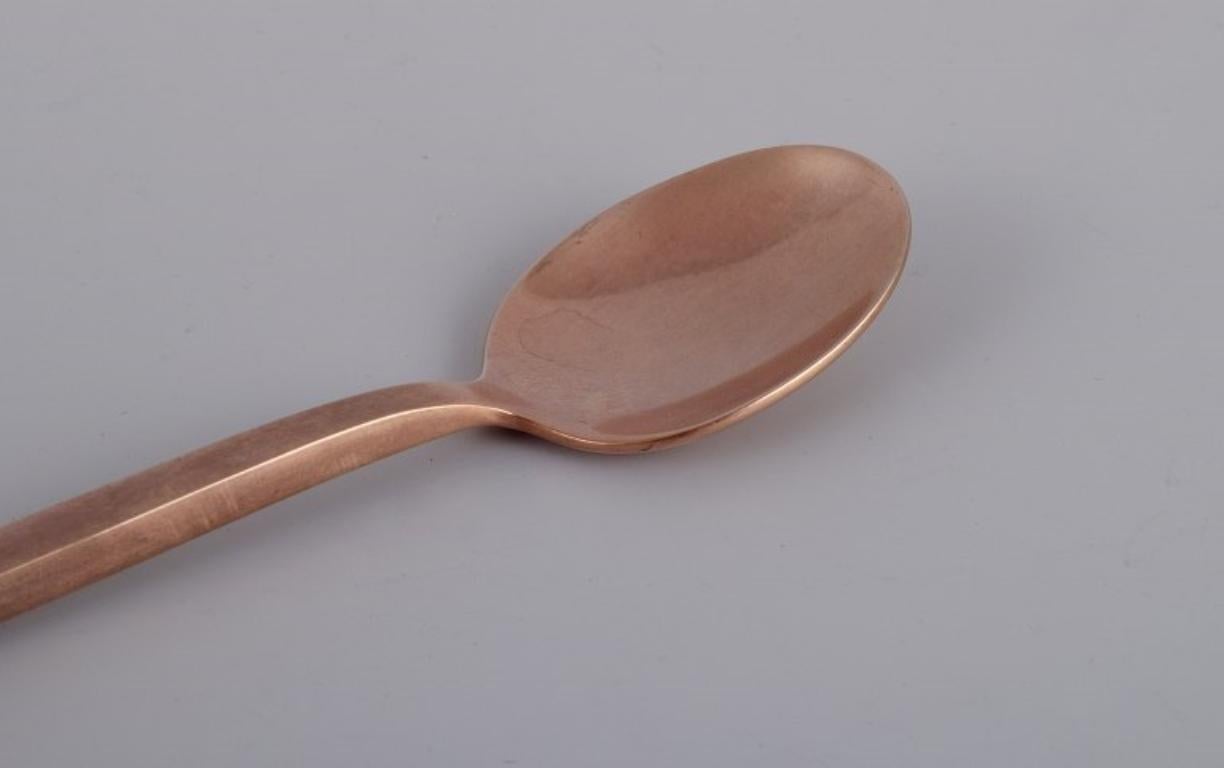 Danish Sigvard Bernadotte 'Scanline' cutlery set in brass. Ten spoons. 1960s/70s For Sale