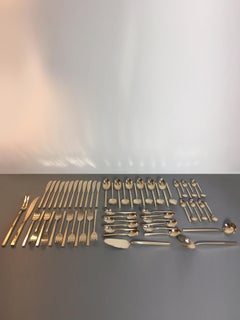 Sigvard Bernadotte Scanline Midcentury Brass Cutlery Tableware, 1950s