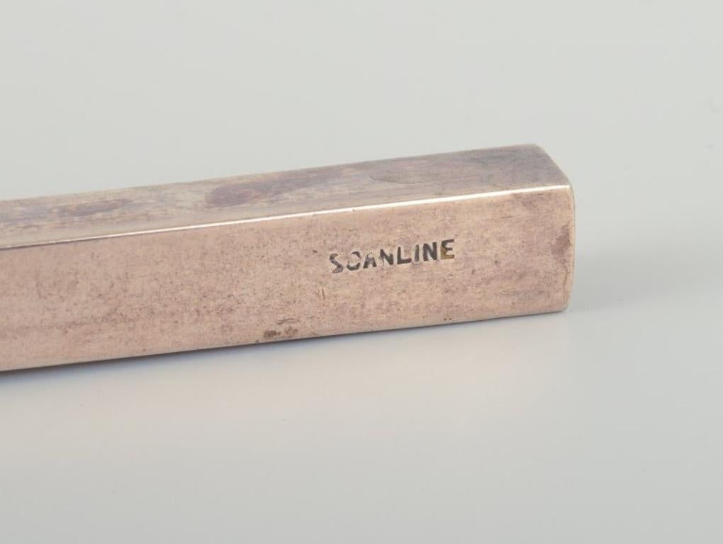 Danois Sigvard Bernadotte « Scanline » Six couteaux de table et fourchettes en laiton en vente