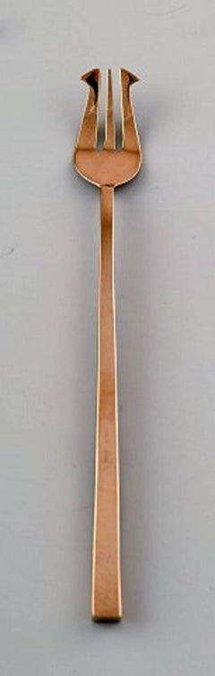 Sigvard Bernadotte 'Scanline' Six Rare Oysters Forks of Brass