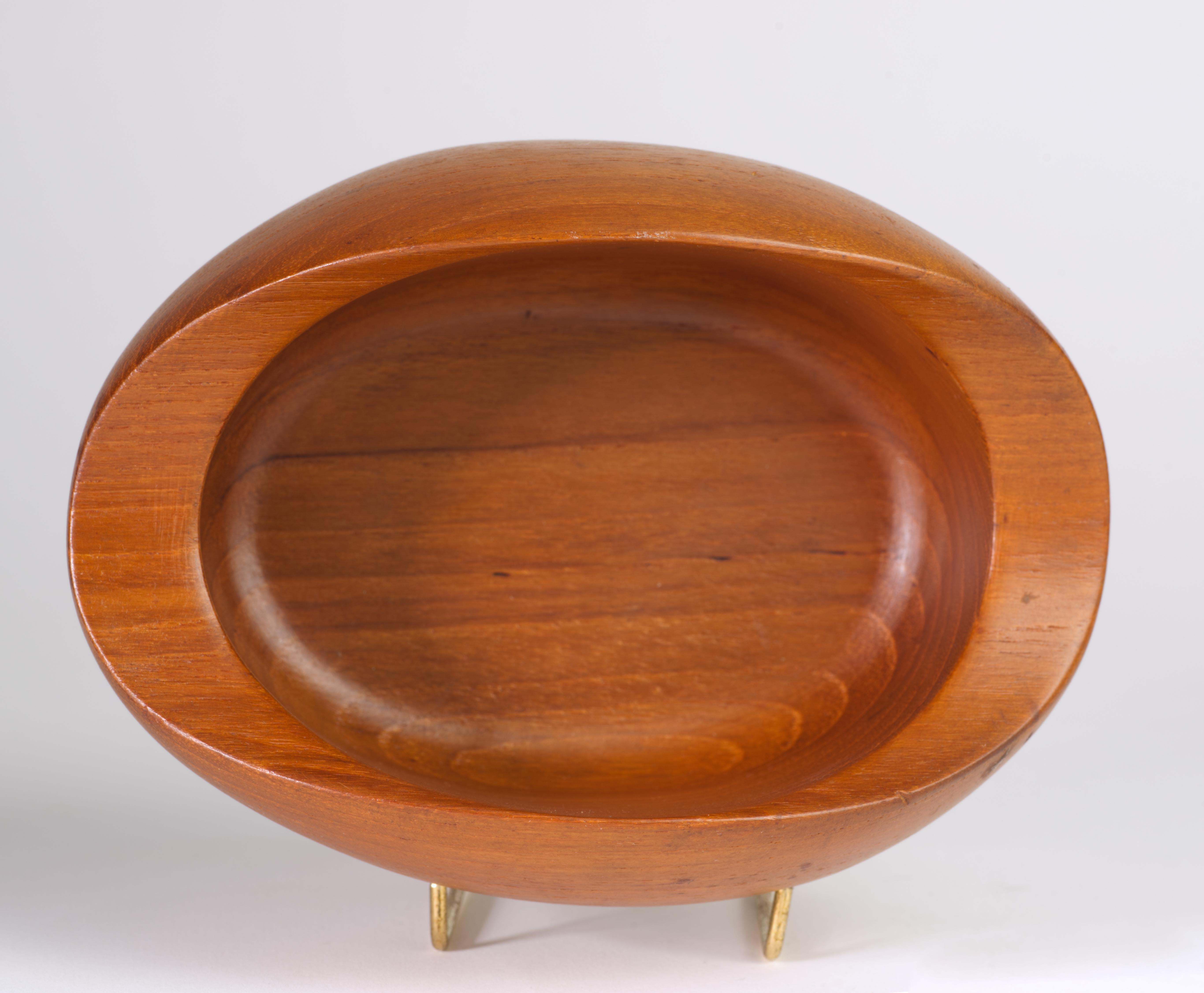 Sigvard Nilsson for Söwe Konst Sweden Teak Bowl Scandinavian Modern 1