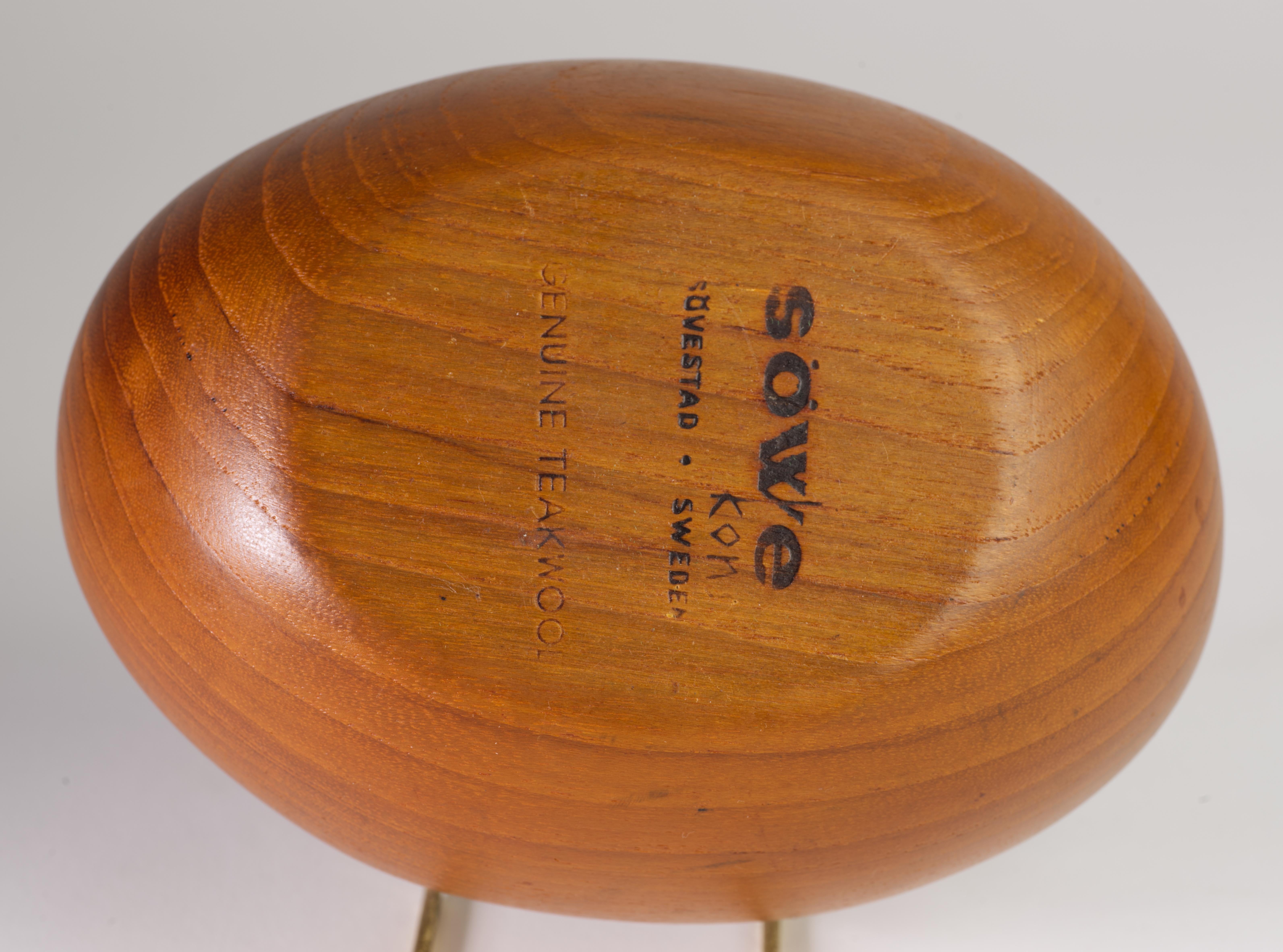 Sigvard Nilsson for Söwe Konst Sweden Teak Bowl Scandinavian Modern 2