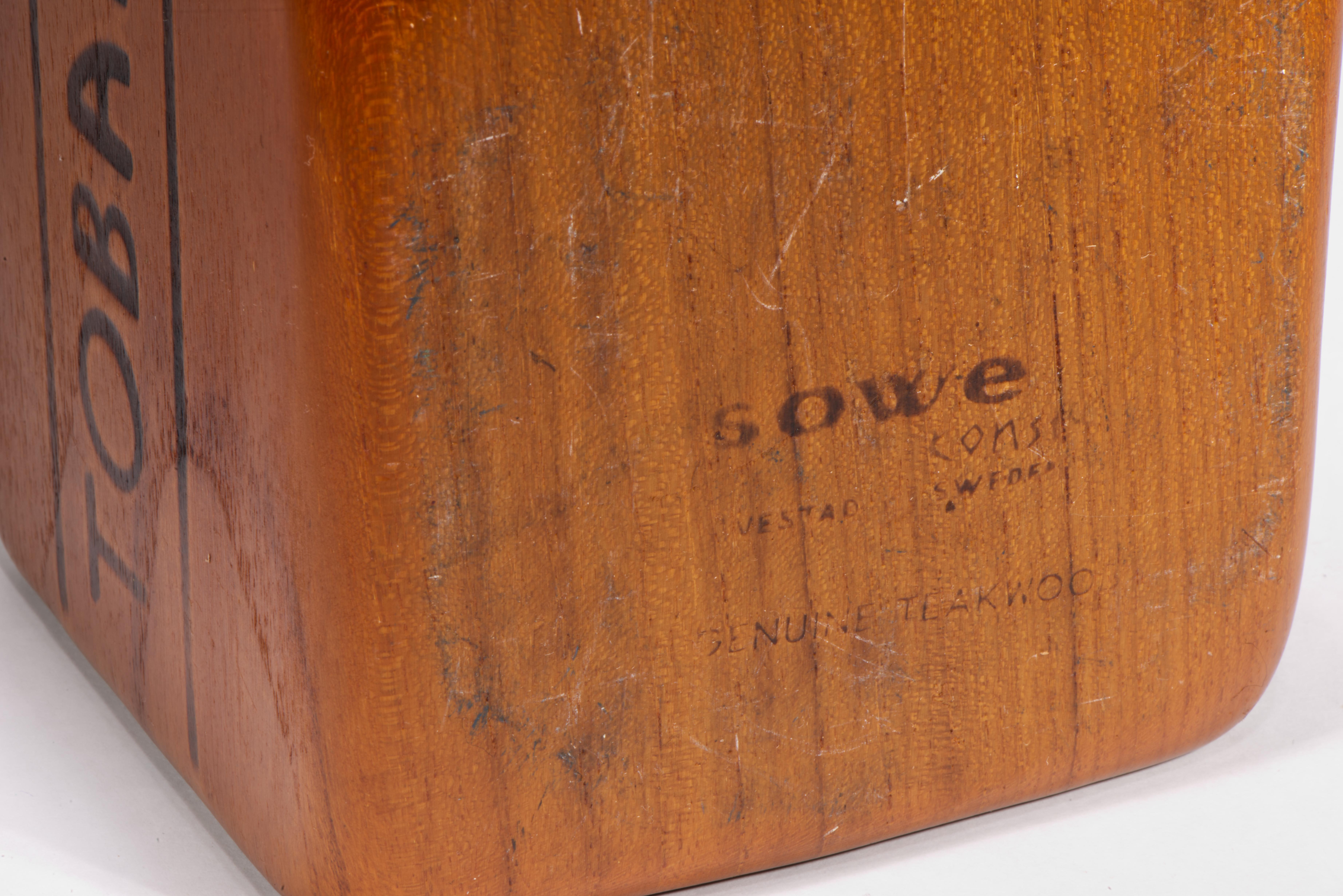 20th Century Sigvard Nilsson for Söwe Konst Sweden Teak Tobacco Tobak Box For Sale