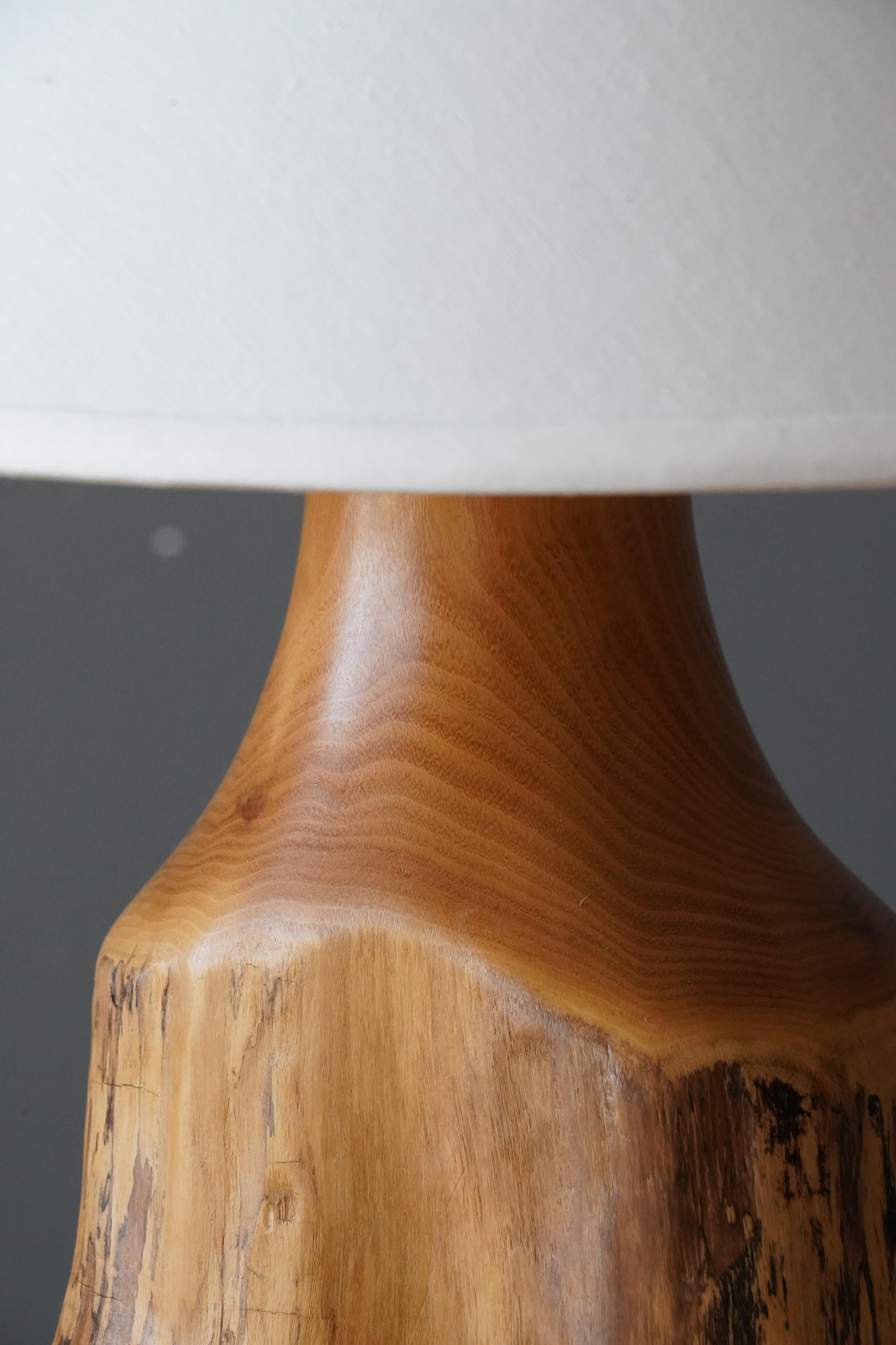 Swedish Sigvard Nilsson, Freeform Table Lamp, Cottonwood, Söwe Konst, Sweden, c. 1970s