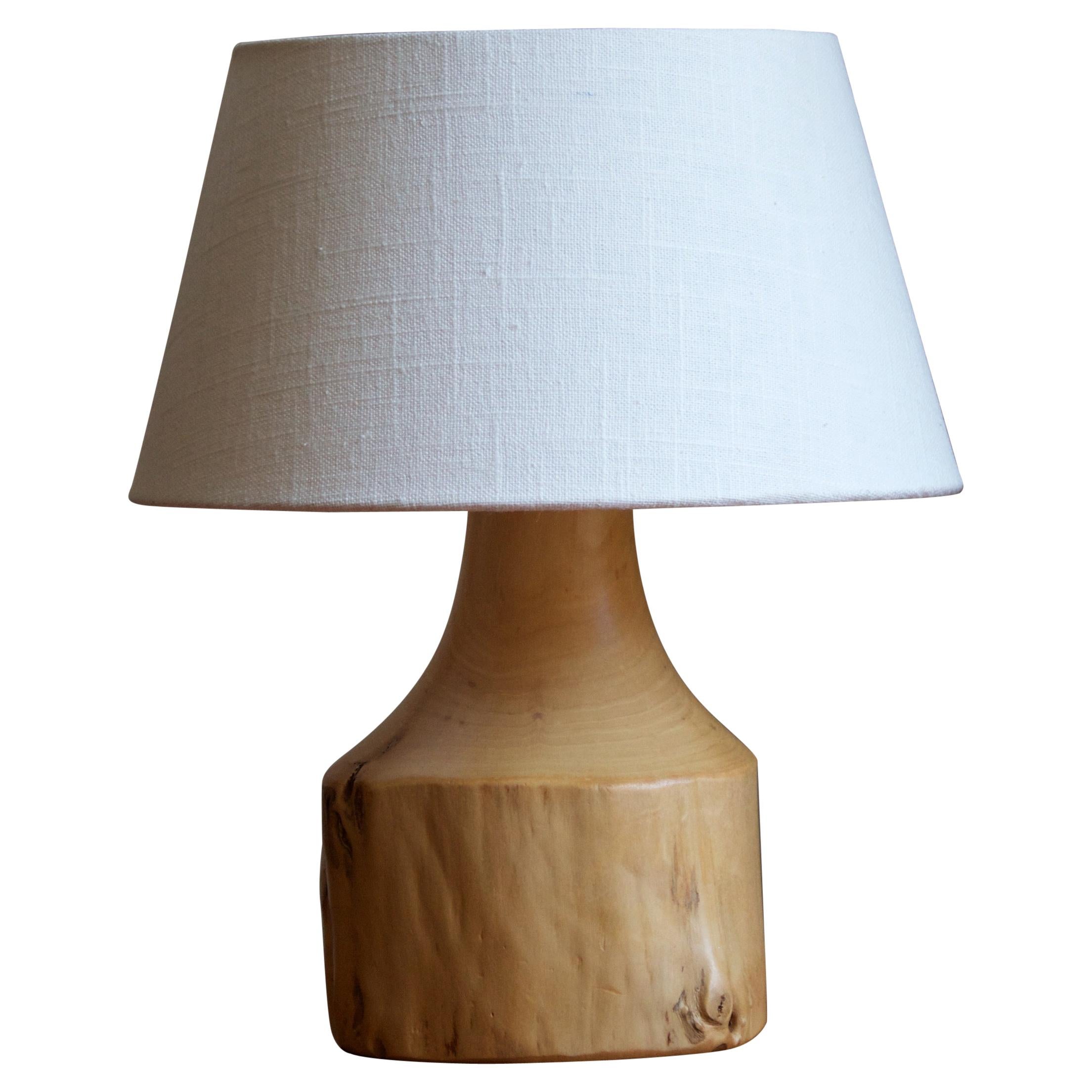 Sigvard Nilsson, Freeform Table Lamp, Cottonwood, Söwe Konst, Sweden, c. 1970s For Sale