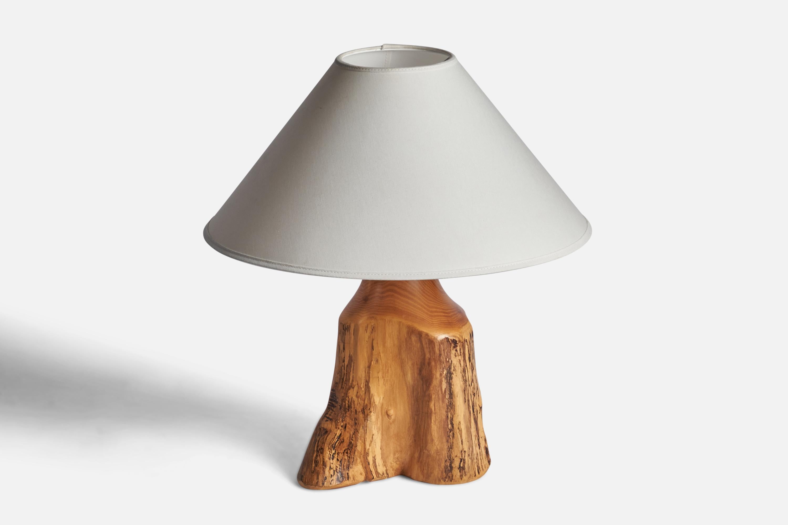 Mid-Century Modern Sigvard Nilsson, Freeform Table Lamp, Cottonwood, Sweden, 1960s For Sale