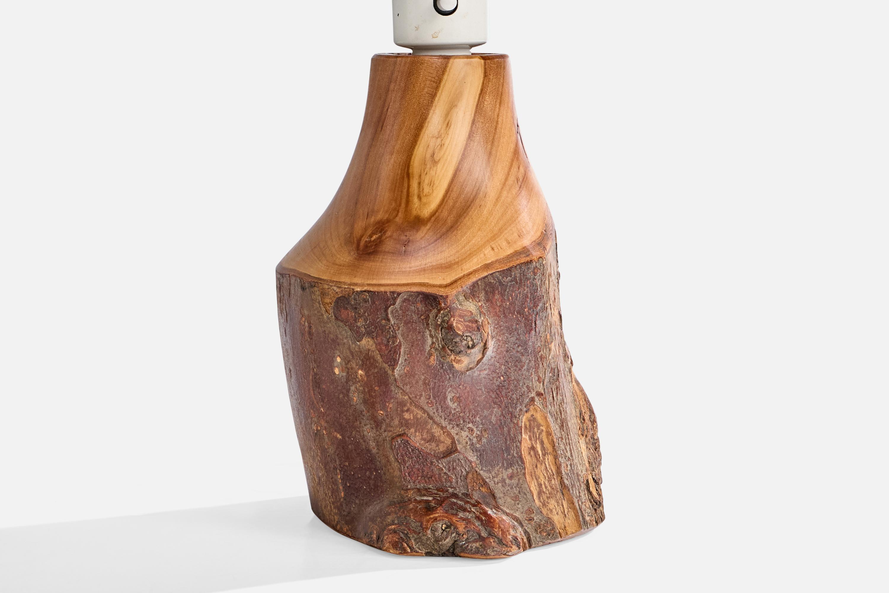 Late 20th Century Sigvard Nilsson, Table Lamp, Cottonwood, Sweden, 1970s For Sale