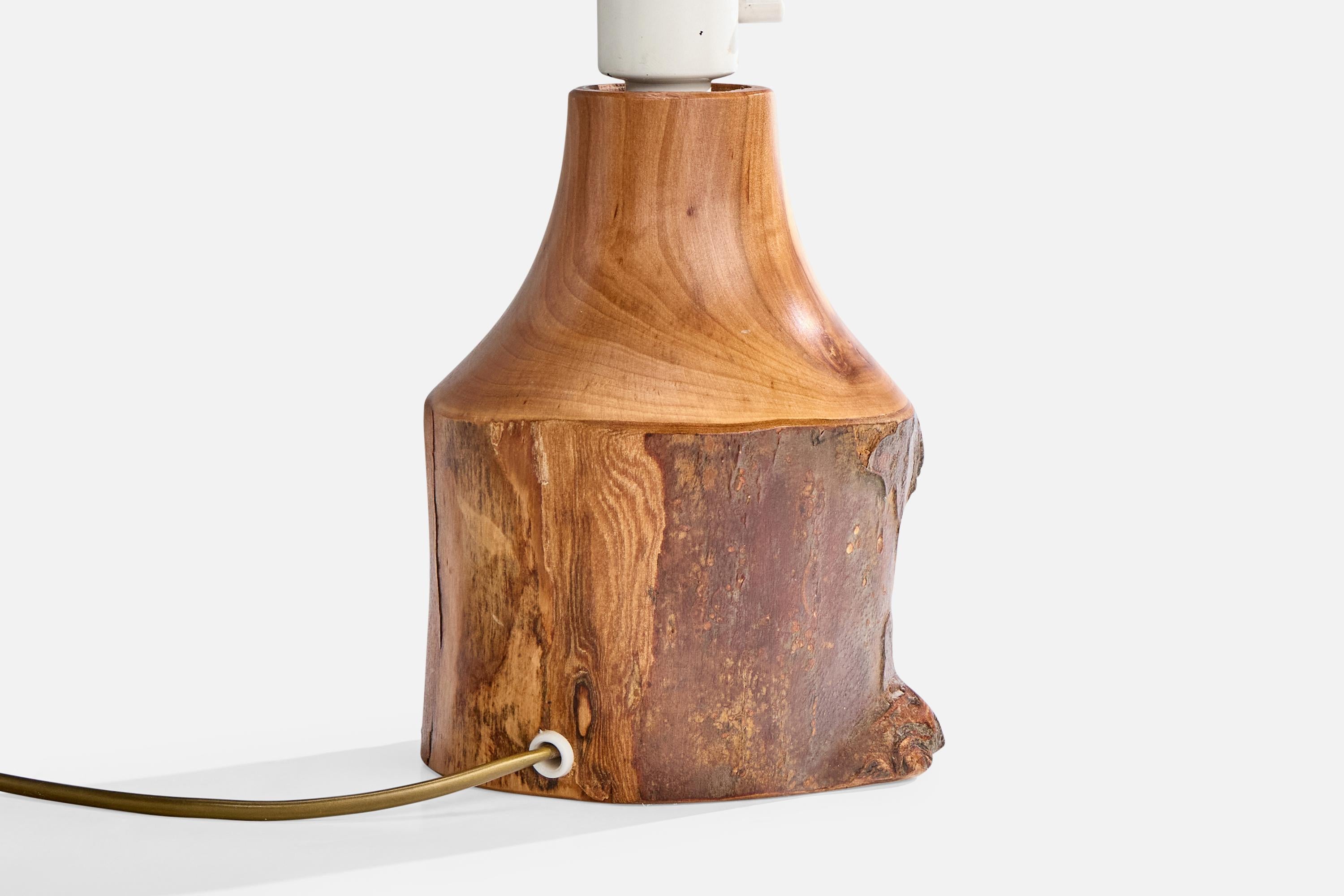 Wood Sigvard Nilsson, Table Lamp, Cottonwood, Sweden, 1970s For Sale
