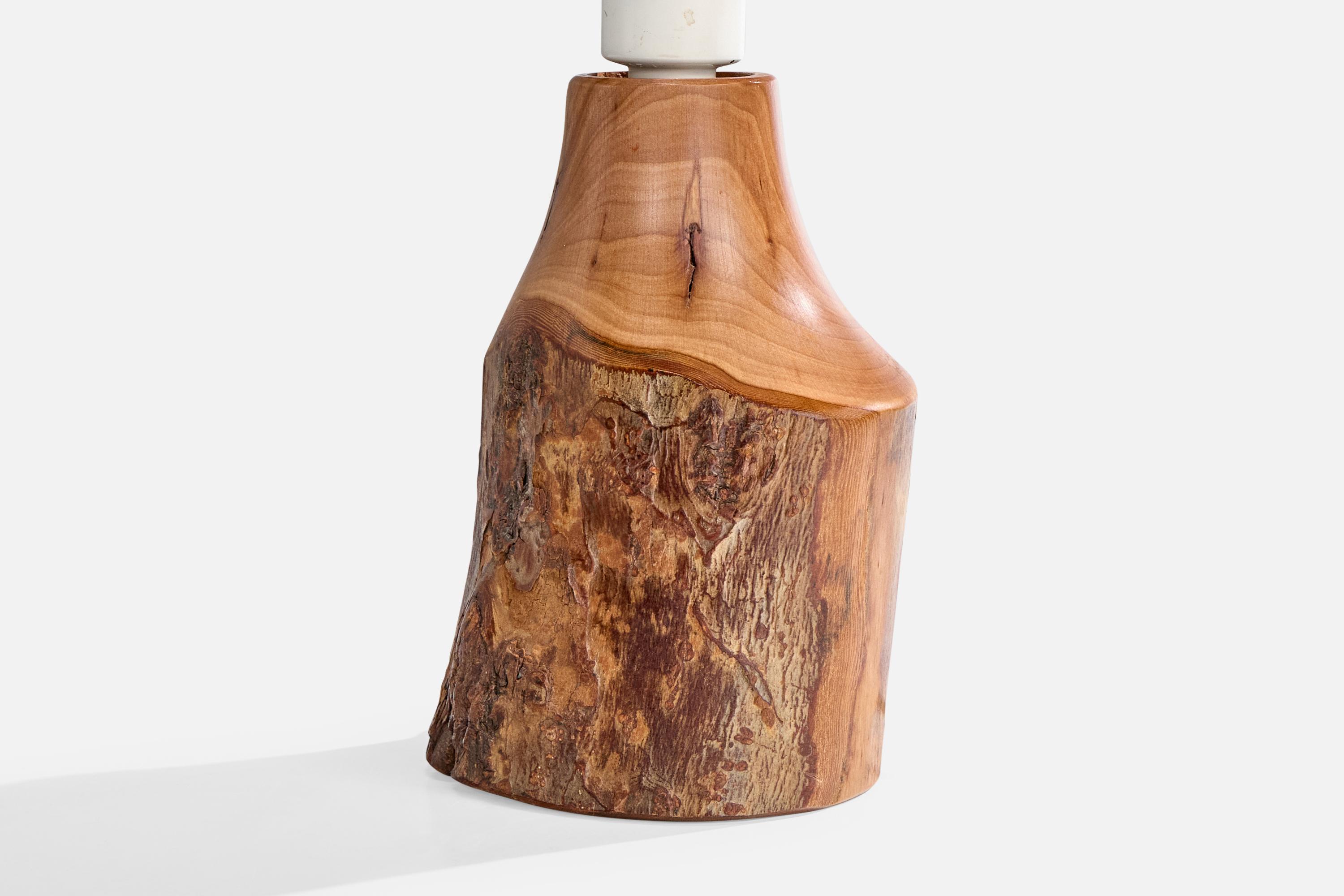 Sigvard Nilsson, Table Lamp, Cottonwood, Sweden, 1970s For Sale 1