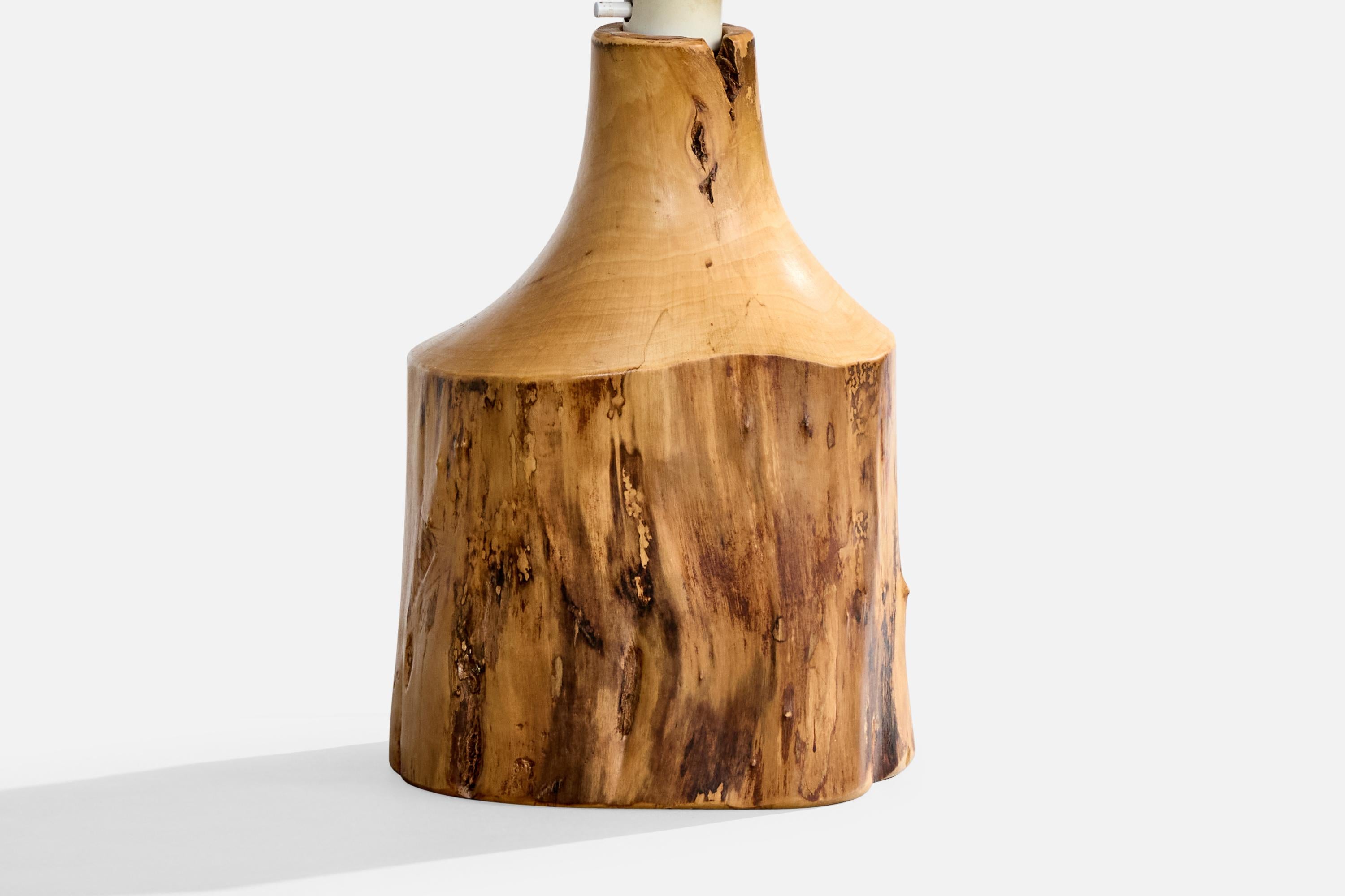 Sigvard Nilsson, lampes de table, bois de coton, Suède, 1970 Bon état - En vente à High Point, NC