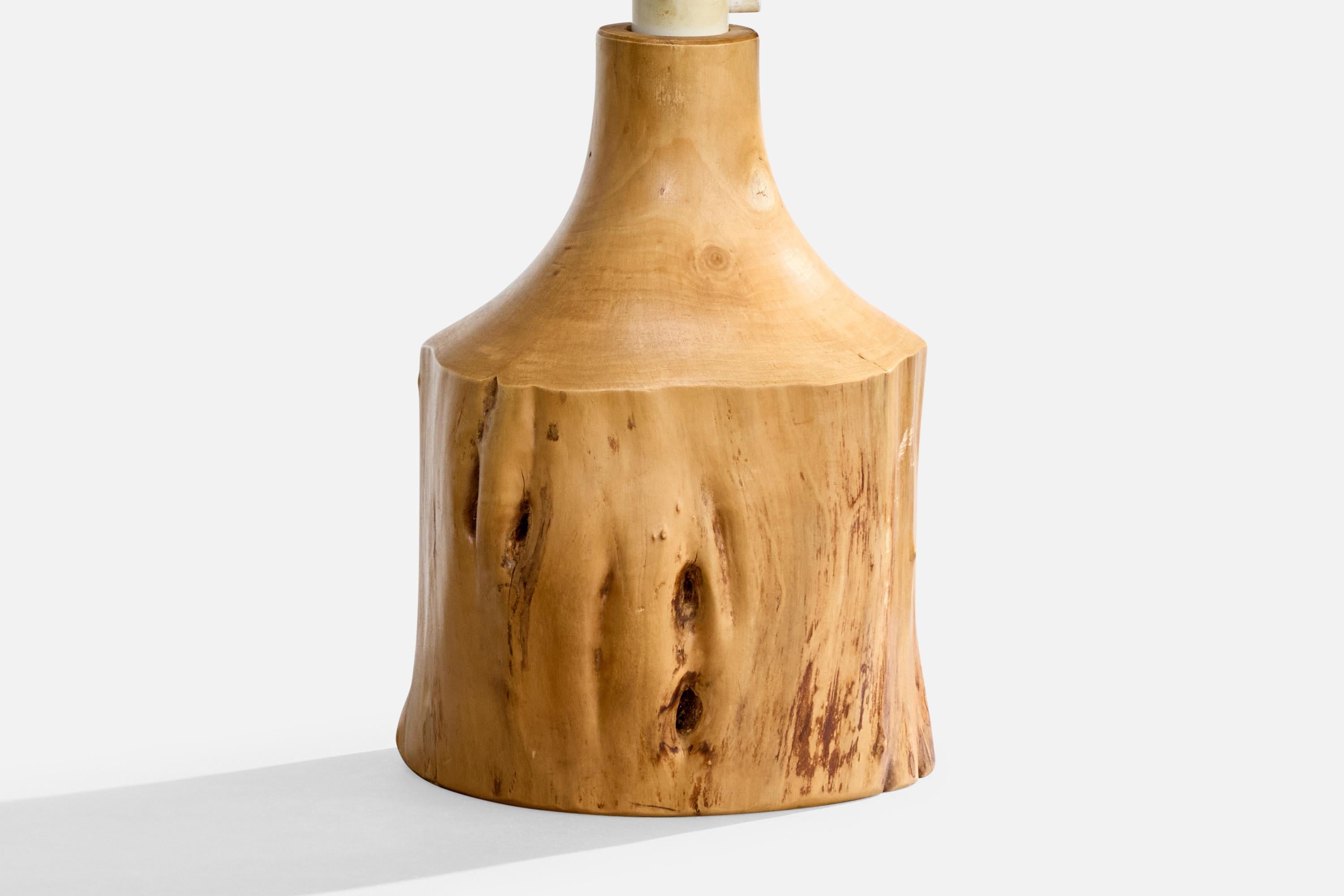 Bois Sigvard Nilsson, lampes de table, bois de coton, Suède, 1970 en vente