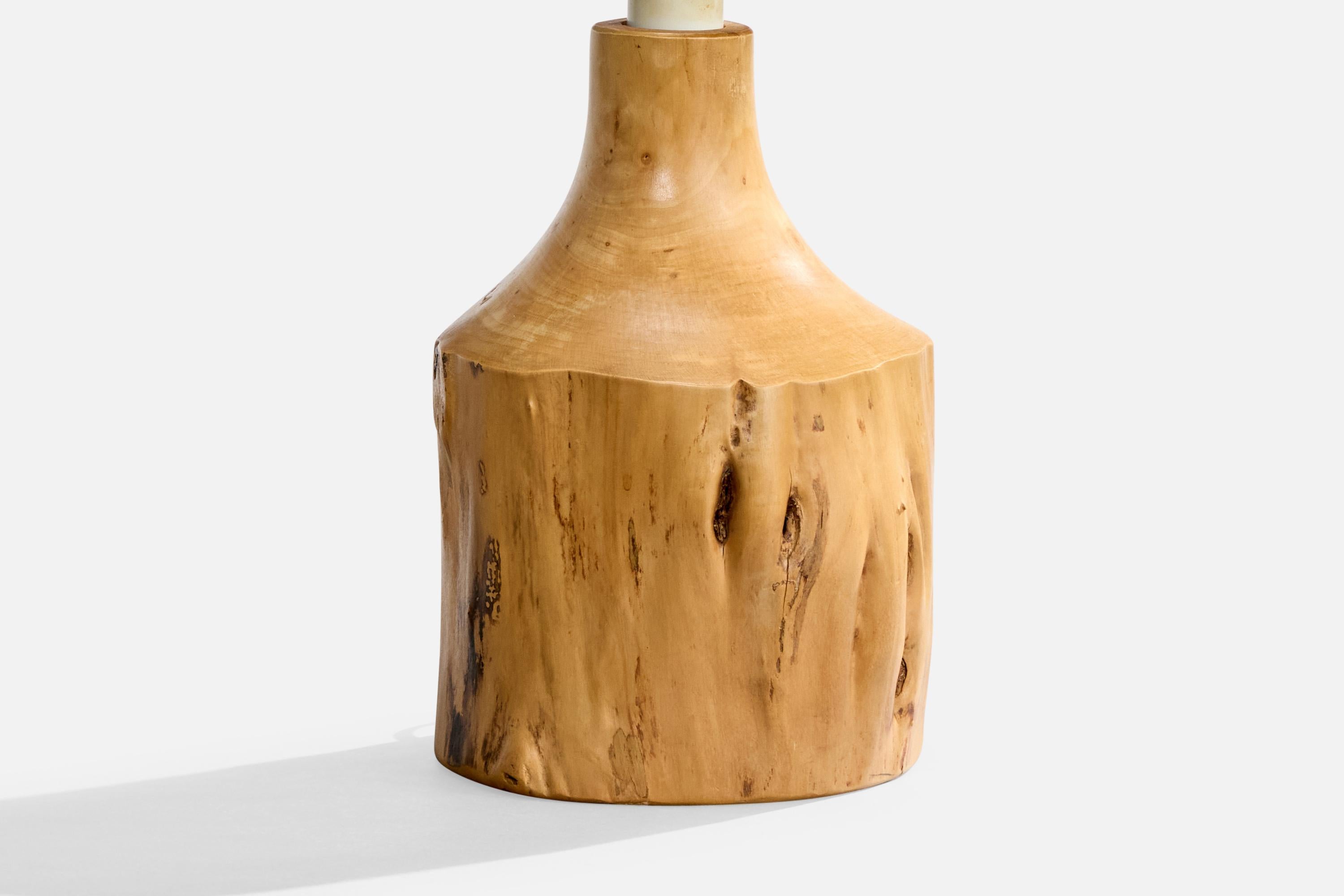 Sigvard Nilsson, lampes de table, bois de coton, Suède, 1970 en vente 1