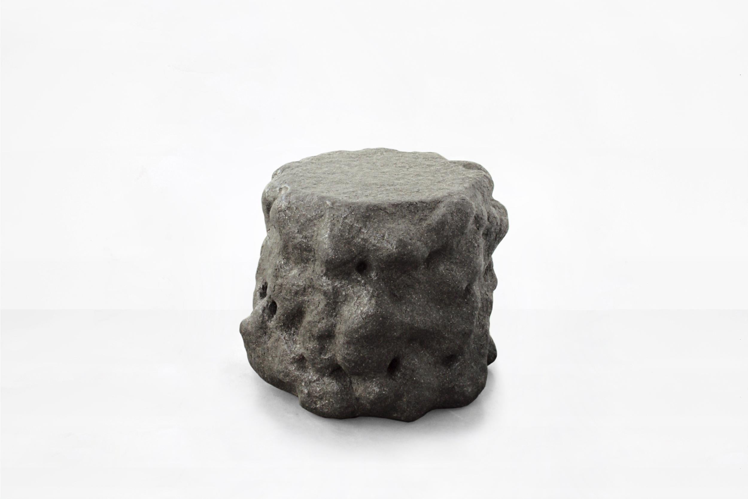 Sigve Knutson Black wood clay stool
Manufactured by Sigve Knutson
Oslo, Norway, 2019
Wood, PVA-glue, Wood dust, polystyrene
Produced for Side Gallery, Barcelona

Measurements:
40 cm x 40 cm x 38 H cm
15.74 in x 15.74 in x 14. 96 H