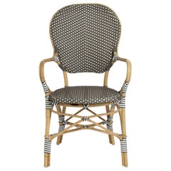 Sika Design Isabell Woven Rattan Bistro Armchair in Cappuccino with White Dots