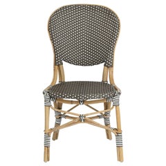 Sika Design Isabell Chaise d'appoint Bistro en rotin tressé en Cappuccino à pois blancs