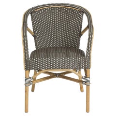 Sika Design Madeleine Woven Rattan Bistro Armchair in Cappuccino with White Dots