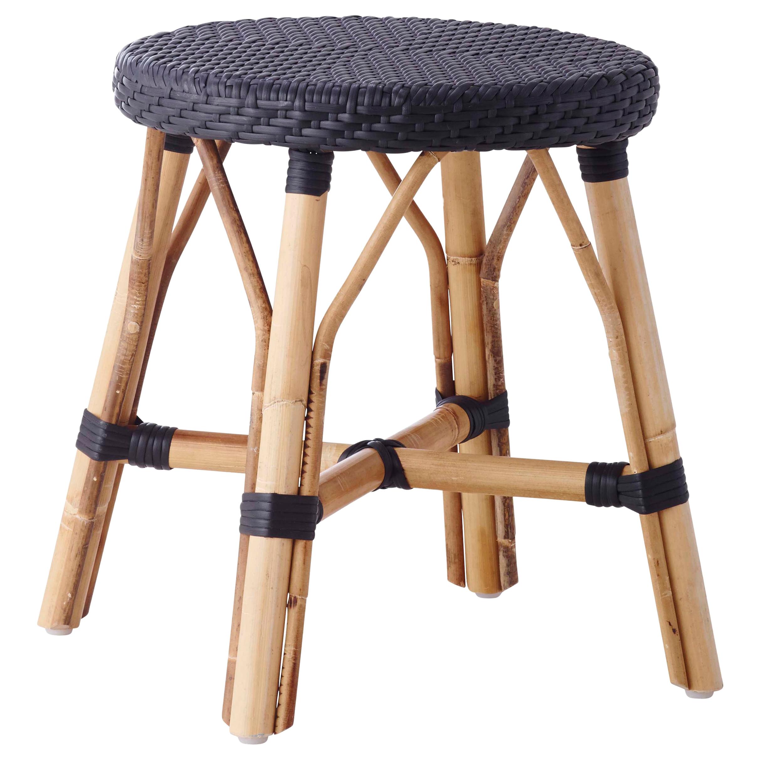 Sika Design Simone Woven Rattan Bistro Dining Stool in Black with Black Dots