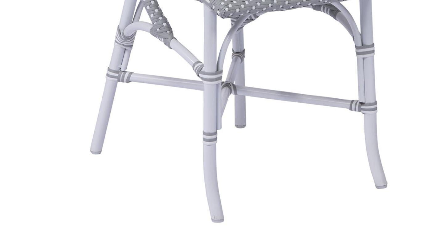 Modern Sika Design Sofie Rattan Outdoor Bistro Side Chair in Grey with White Dots