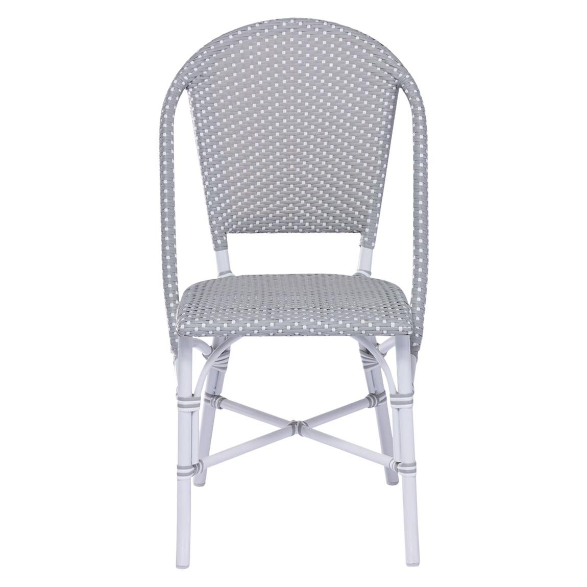 Sika Design Sofie Rattan Outdoor Bistro Side Chair in Grey with White Dots