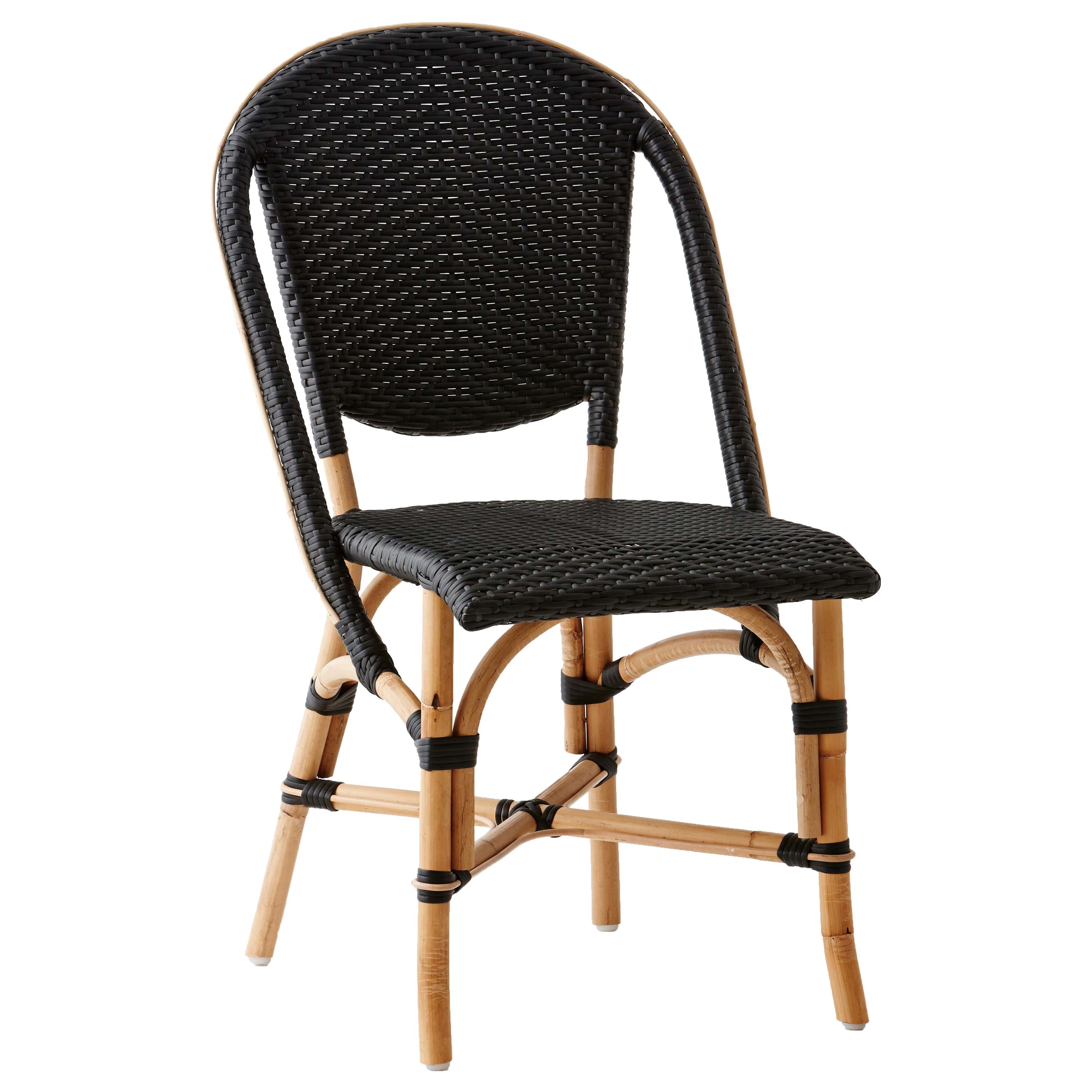 Sika Design Sofie Woven Rattan Bistro Side Chair in Black