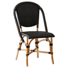 Sika Design Sofie Geflochtener Rattan Bistro Beistellstuhl in Schwarz