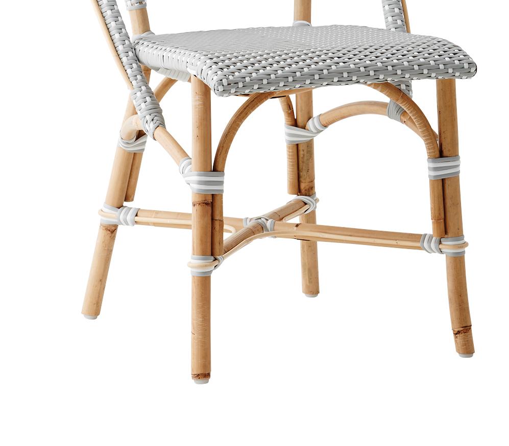 Modern Sika Design Sofie Woven Rattan Bistro Side Chair in Grey with White Dots