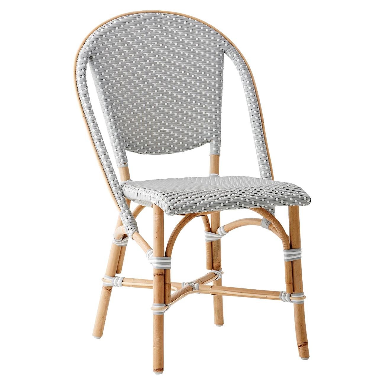 Sika Design Sofie Woven Rattan Bistro Side Chair in Grey with White Dots