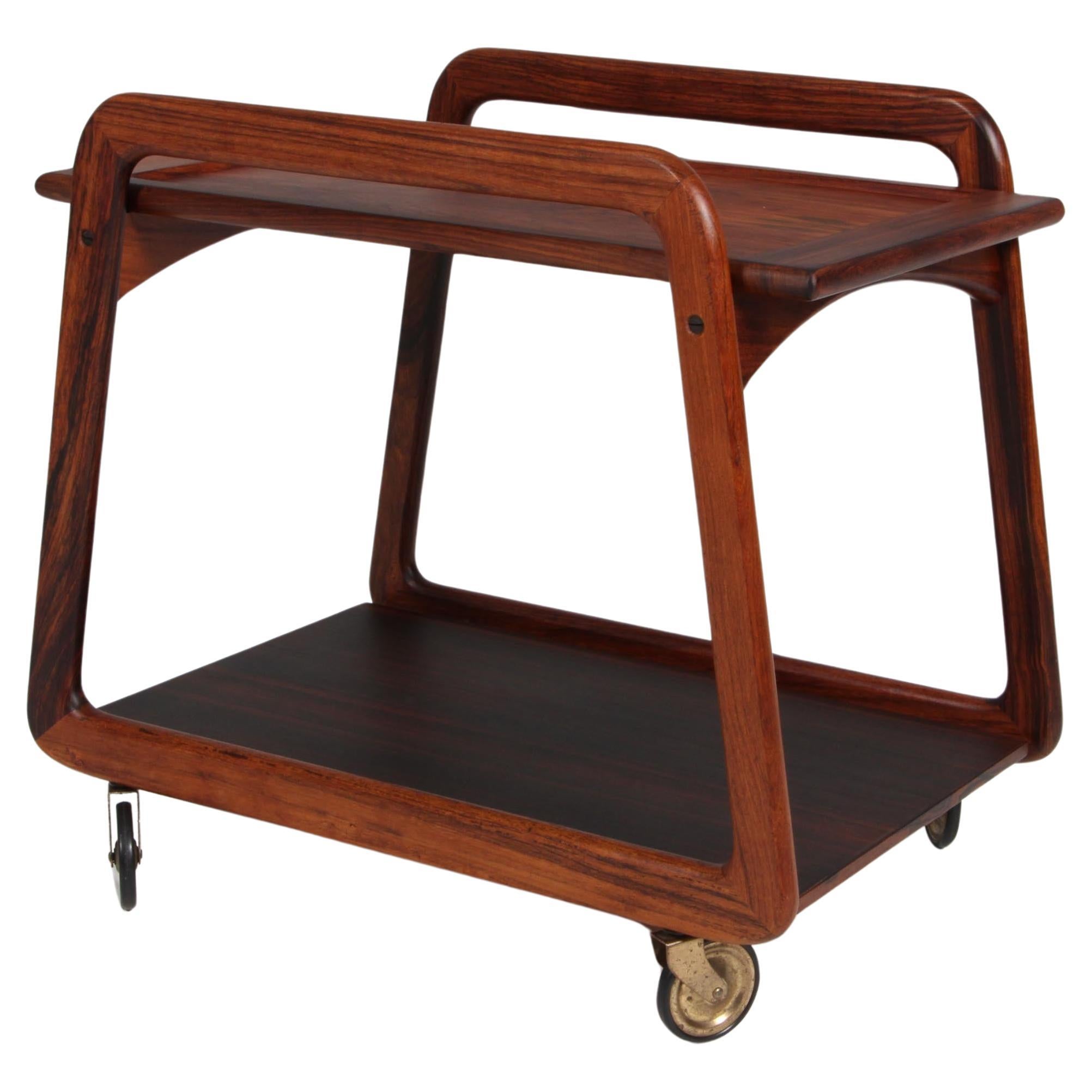 Sika Møbler, bar cart in rosewood and formica