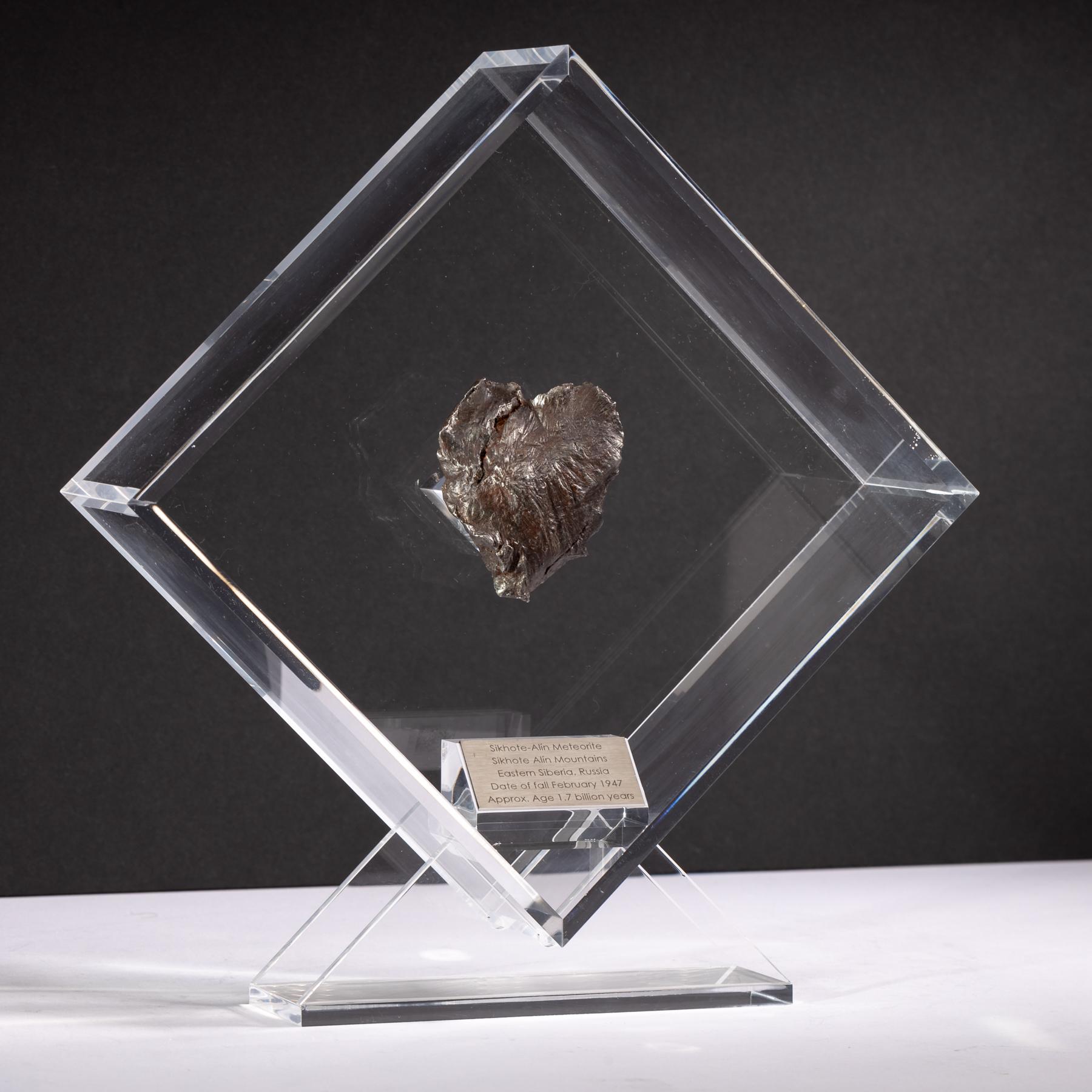 Mexican Sikhote Alin Meteorite from Siberia, Russia in a Custom Acrylic Display