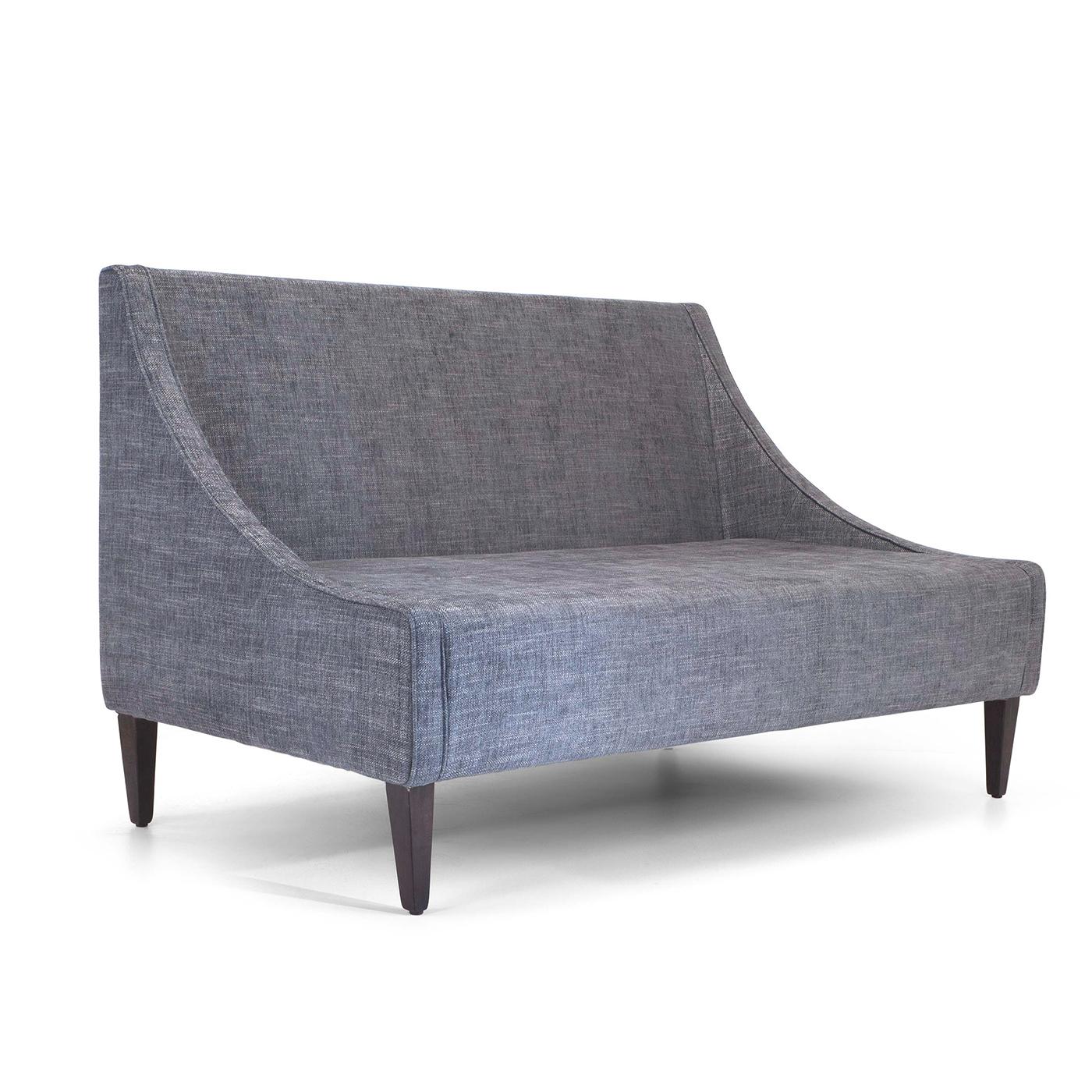 A testament to timeless style, durability, and comfort, this graceful sofa exude elegance with its Dacron upholstery in a sophisticated gray hue. Supported by wenge-stained wooden legs, the polyurethane-padded plywood frame showcases gently curved