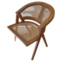 Sedia da pranzo Silas Cane, faggio massiccio, design di metà secolo, nuova